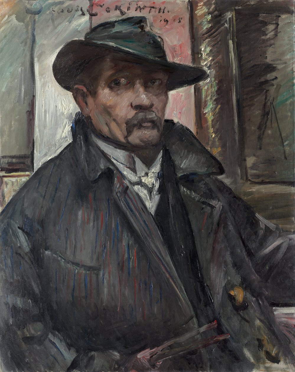 Selvportræt med hat og frakke af Lovis Corinth