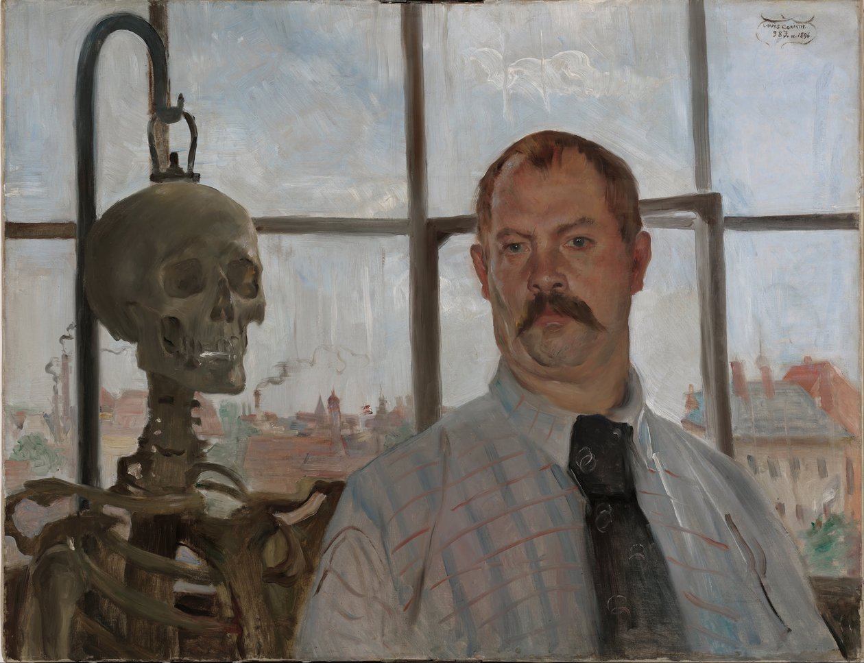 Selvportræt med skelet af Lovis Corinth