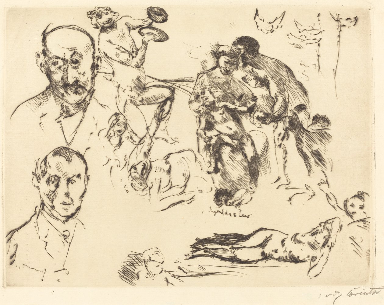 Sketches of Men, inklusive Max Lieberman af Lovis Corinth