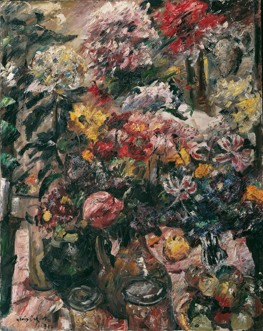 Stilleben med krysantemum og amaryllis, 1922. af Lovis Corinth
