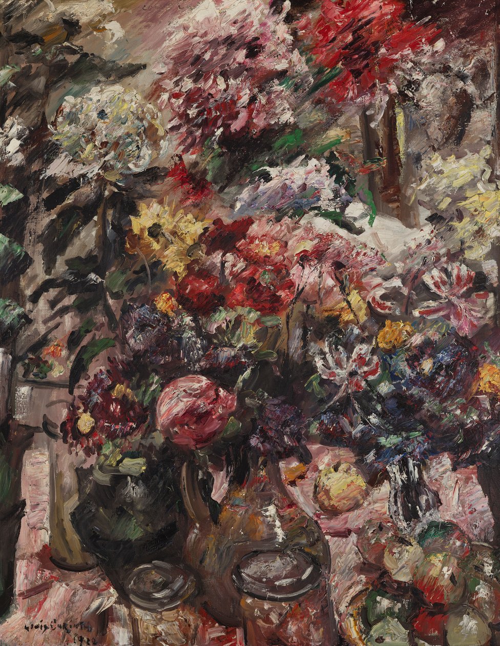 Stilleben med krysantemum og amaryllis af Lovis Corinth