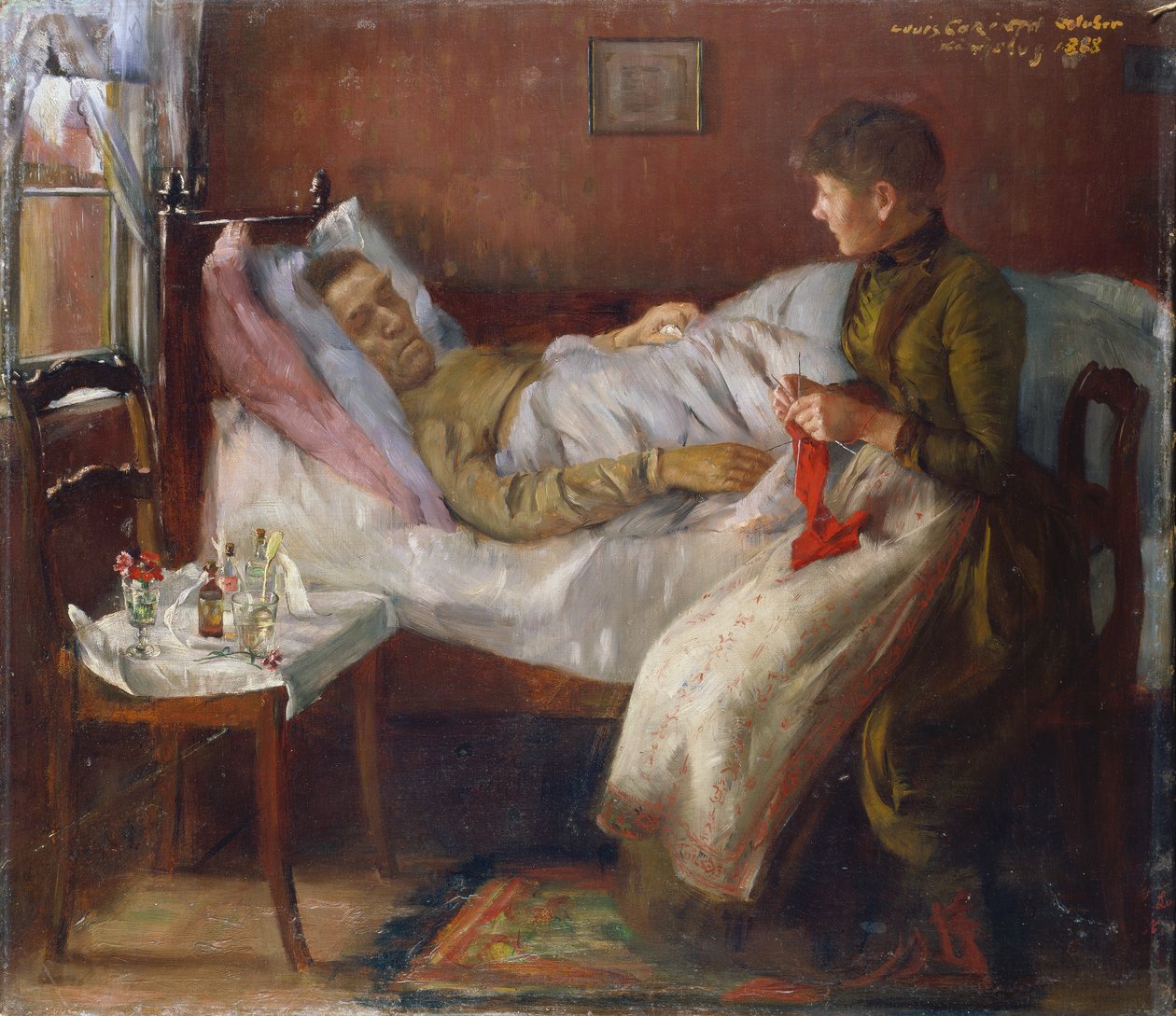 Kunstnerens far på sit sygeleje af Lovis Corinth