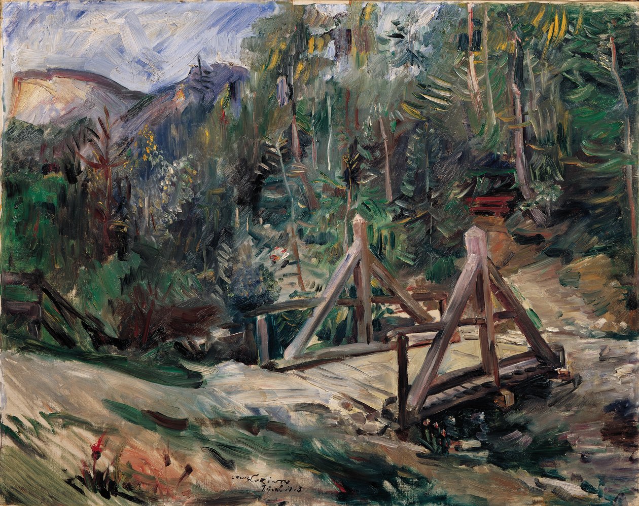 Tyrolsk landskab med en bro af Lovis Corinth