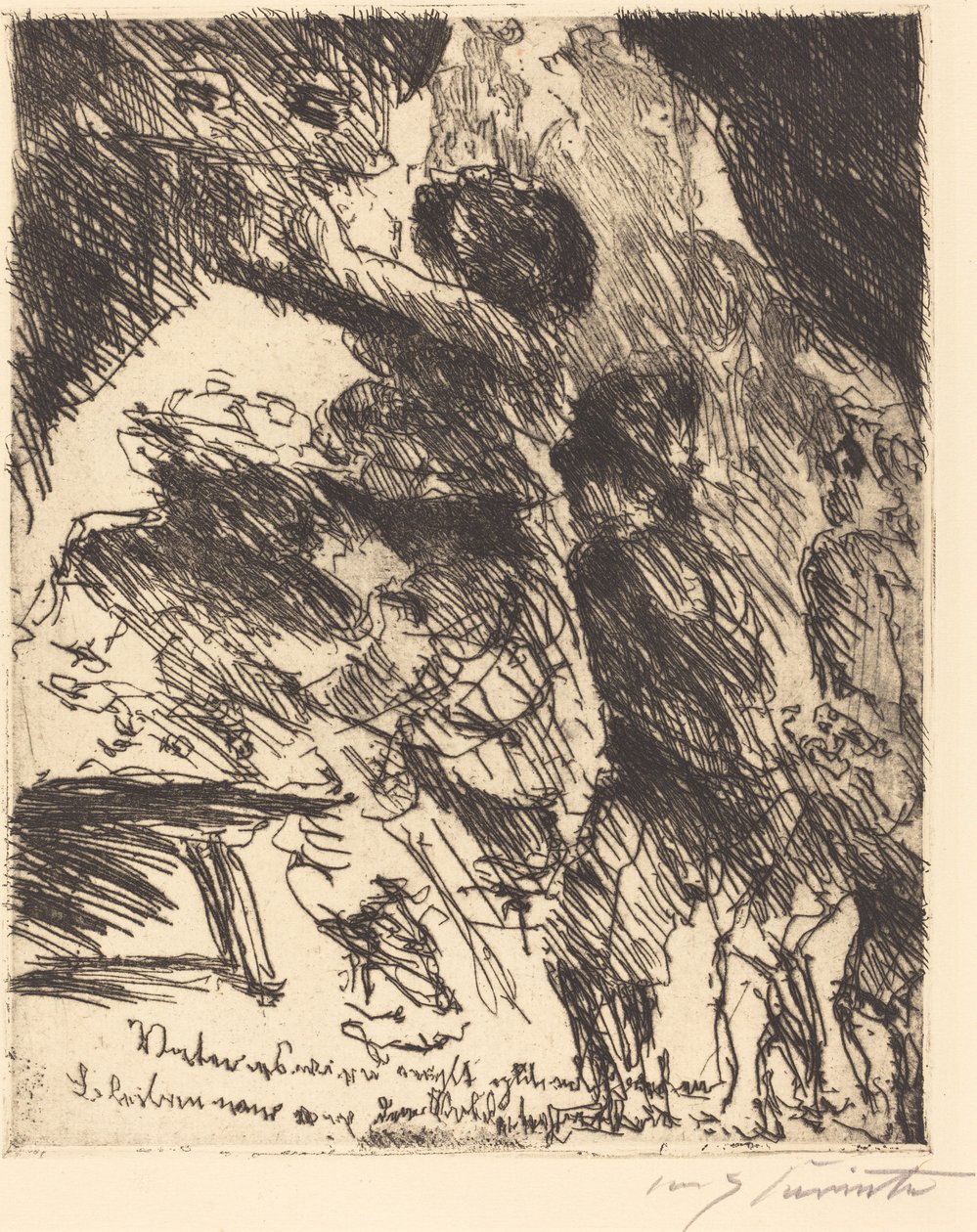 Far, det vil ikke gå godt, hvis vi holder os væk fra horden af ​​soldater..., 1923. af Lovis Corinth