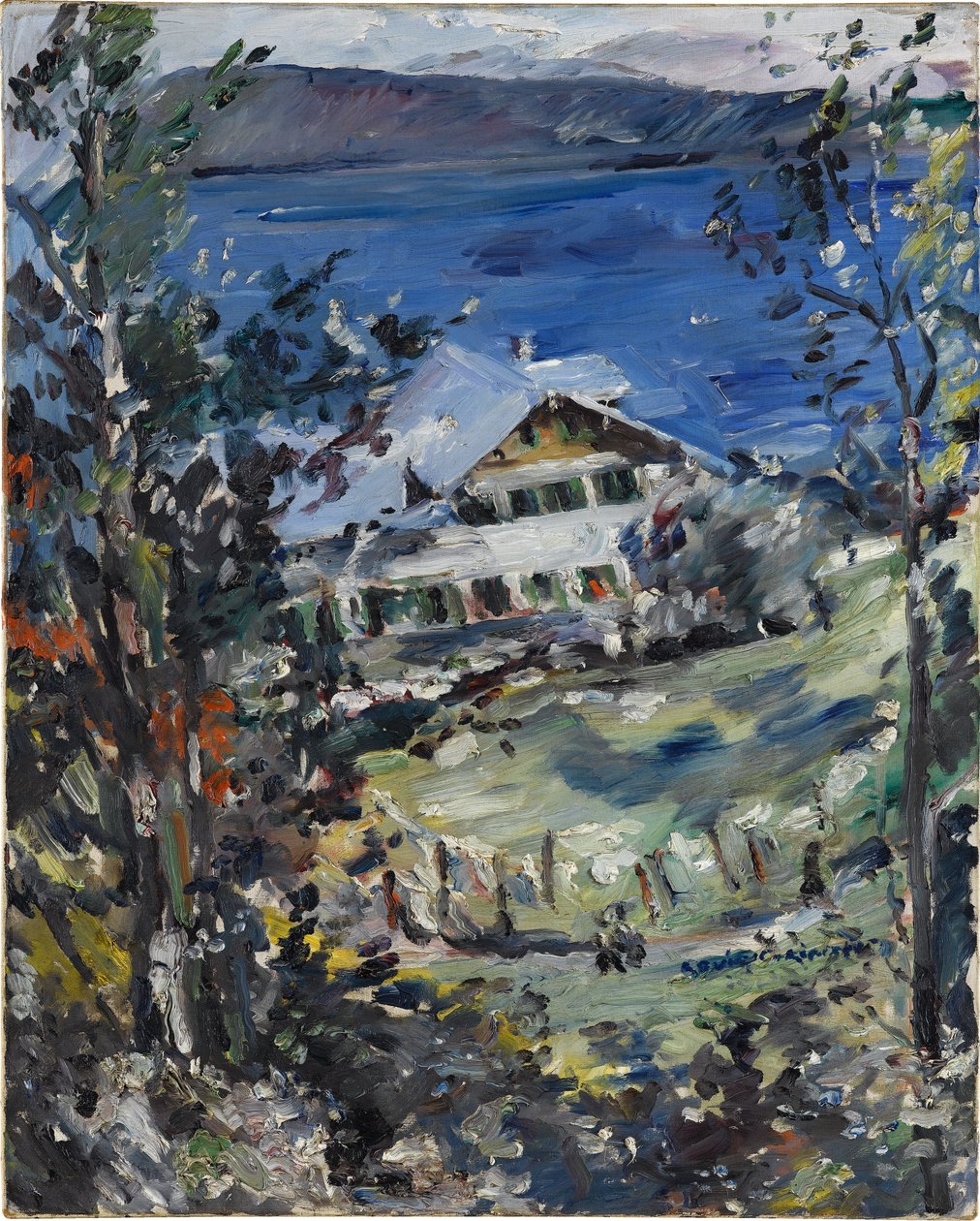 Walchensee, landhus med tørreplads til vasketøj af Lovis Corinth