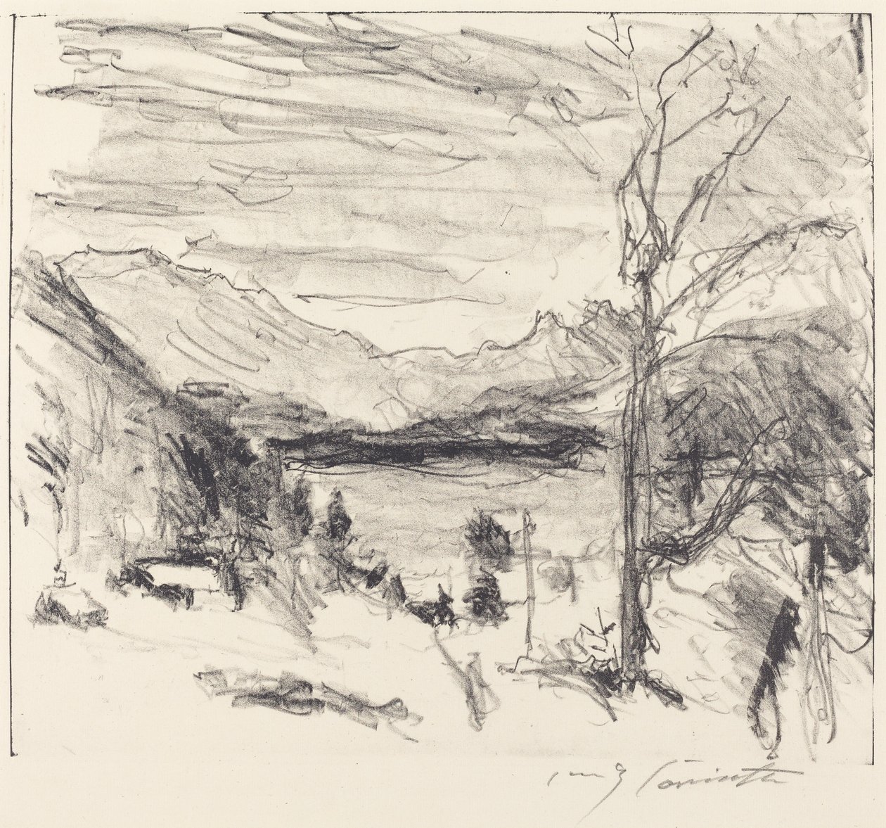 Walchensee im Nebel (Walchensee i tåge) af Lovis Corinth