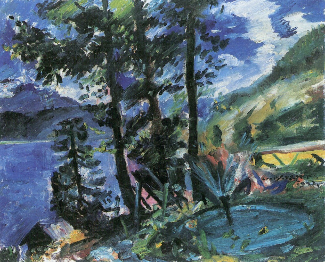 Walchensee med springvand af Lovis Corinth