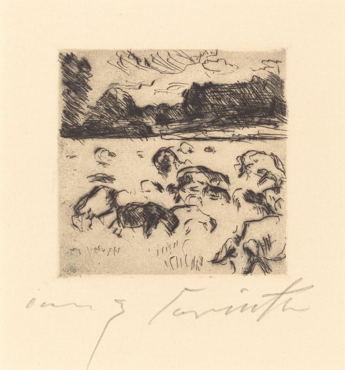 Græssende får Græssende får, 1916. af Lovis Corinth