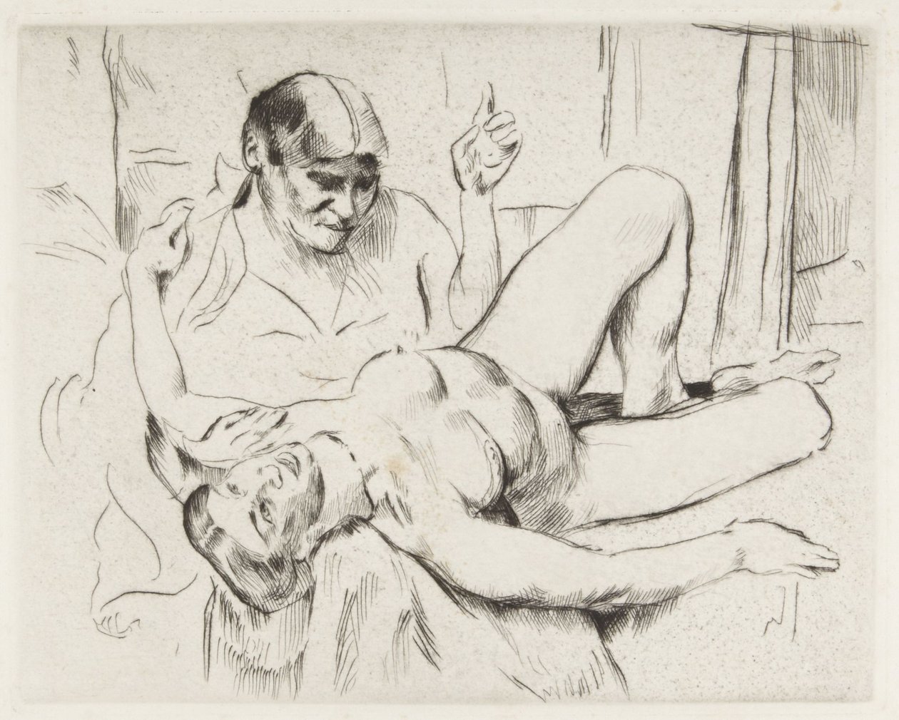 Hvid nøgenfigur (Profeti) af Lovis Corinth