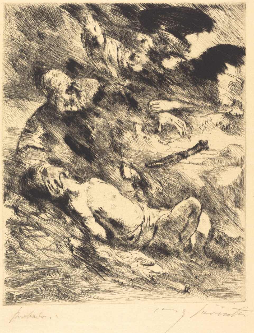 Isaks ofring af Lovis Corinth after Rembrandt van Rijn