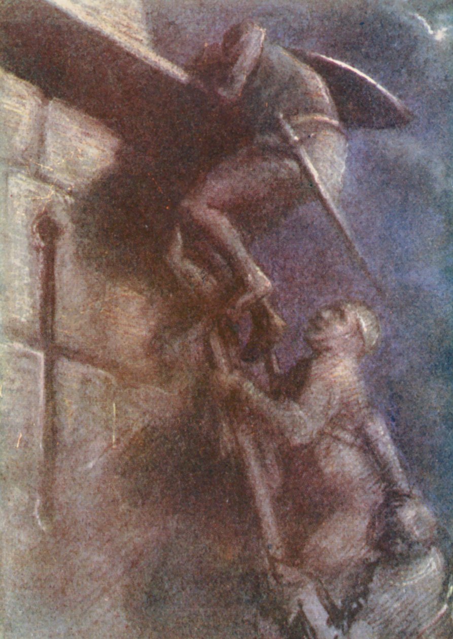 Illustration til fortællinger om korstogene (farvelitografi) af Lowes Dalbiac Luard