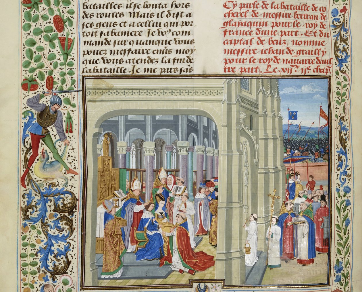 Kroningen af Charles V af Frankrig den 19. maj 1364, ca 1470-1475. af Loyset Liedet