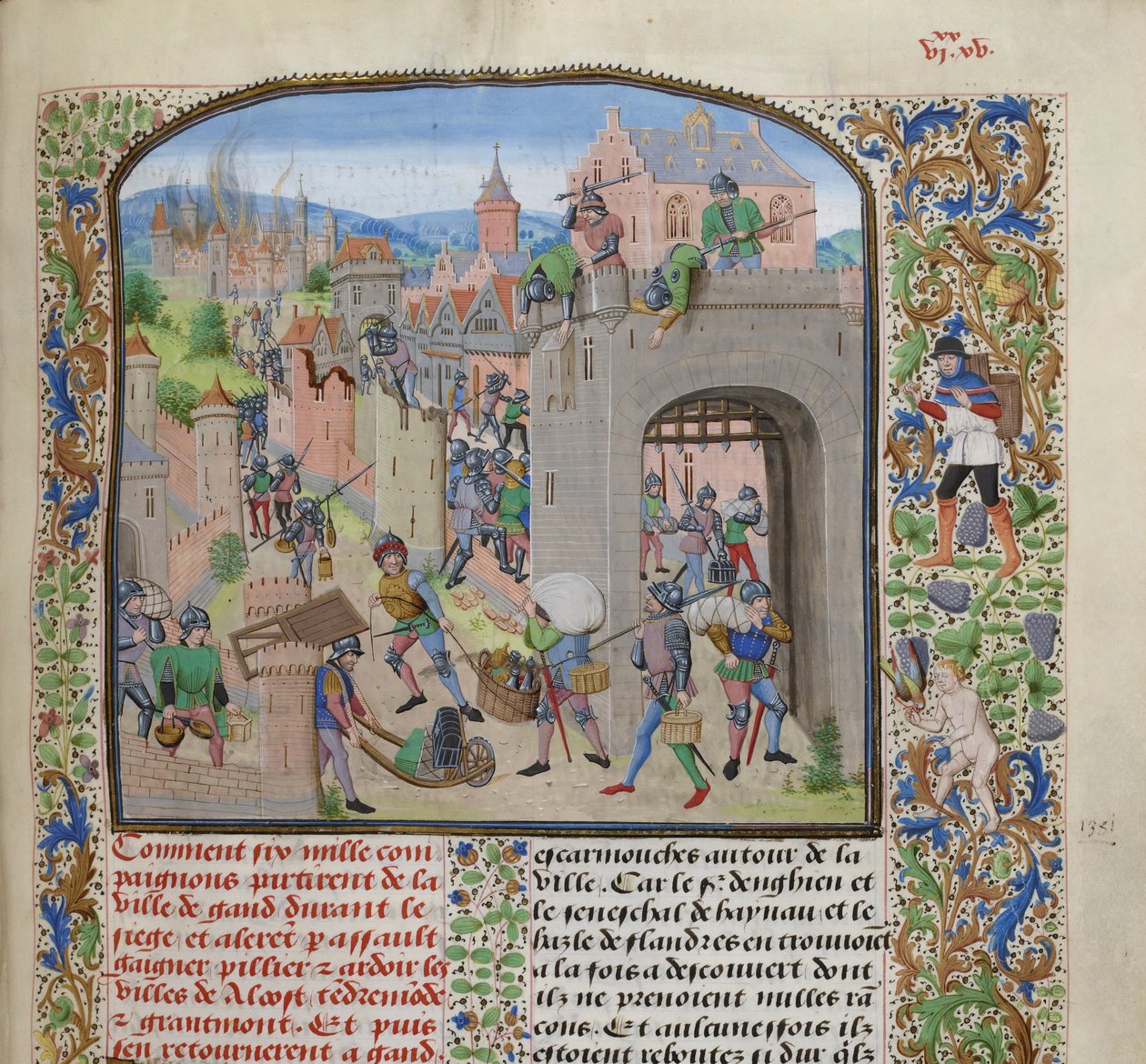 Plyndre byen Grammont, ca 1470-1475. af Loyset Liedet