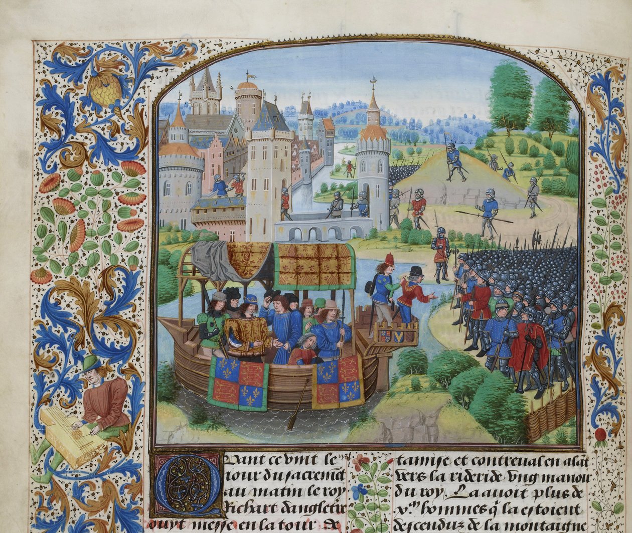 Richard II møder oprørerne den 14. juni 1381, ca 1470-1475. af Loyset Liedet