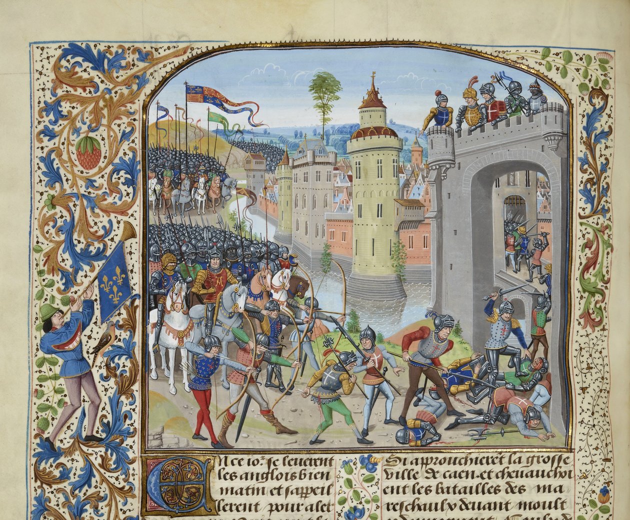 Slaget ved Caen i 1346, ca 1470-1475. af Loyset Liedet