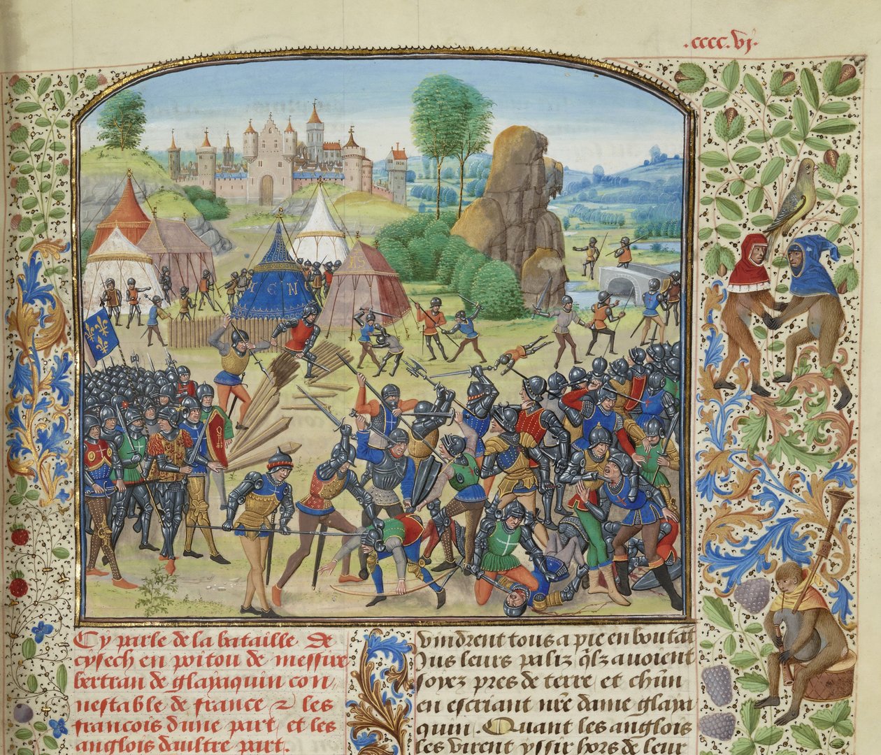 Slaget ved Chiset den 21. marts 1373, ca 1470-1475. af Loyset Liedet