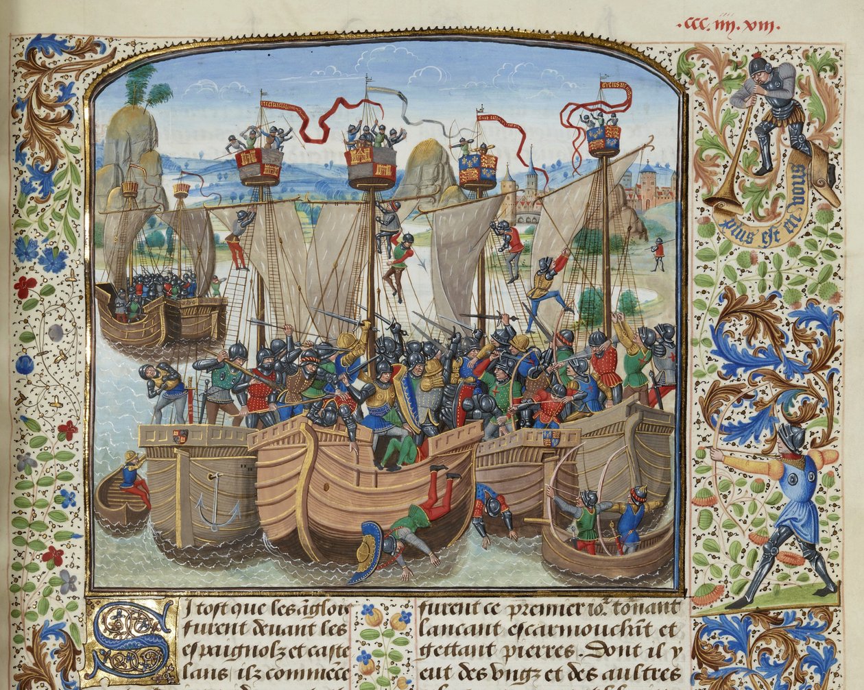 Slaget ved La Rochelle, 1372, ca 1470-1475. af Loyset Liedet