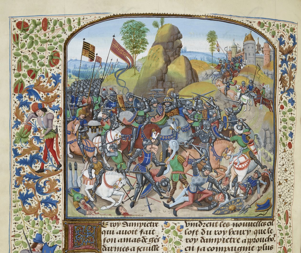 Slaget ved Montiel i 1369, ca 1470-1475. af Loyset Liedet
