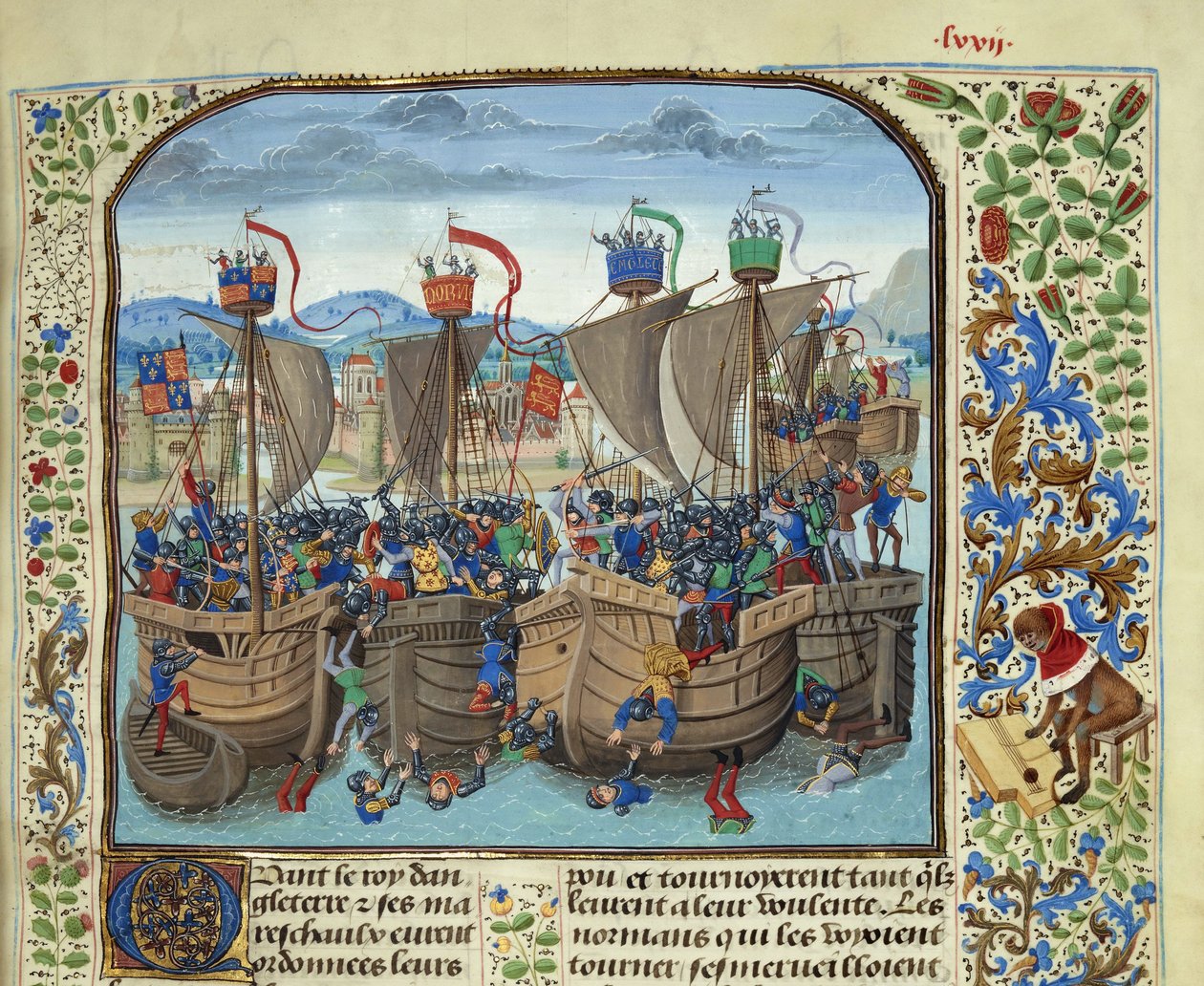 Slaget ved Sluys den 24. juni 1340, ca 1470-1475. af Loyset Liedet