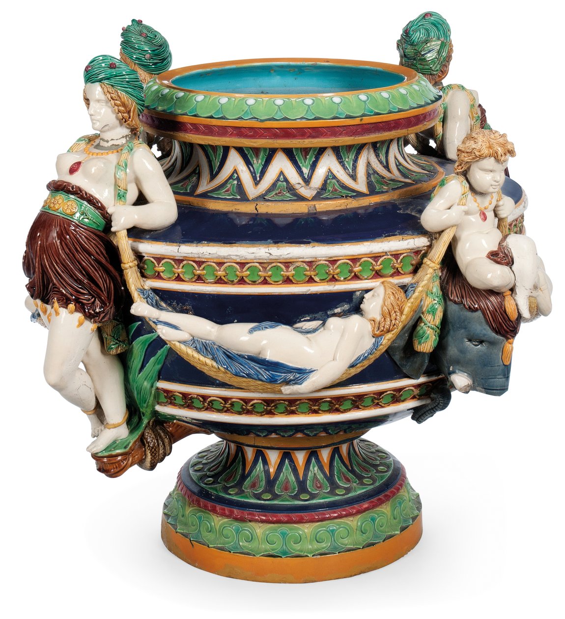Stor Minton majolica jardiniere, ca. 1870 (keramik) af Ltd Mintons