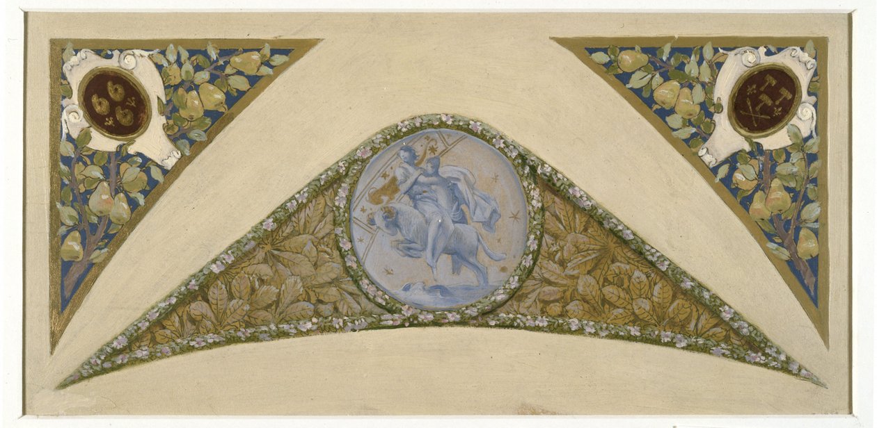 Skitse til banketrappen på rådhuset i Paris: Bélier, ca. 1888 -1898 (olie) af Luc Oliver Merson