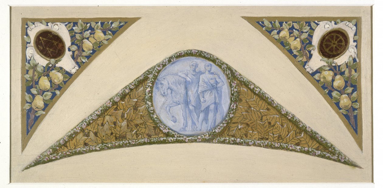 Skitse til festtrappen på rådhuset i Paris: Gemini, mellem 1888 og 1898 (olie) af Luc Oliver Merson
