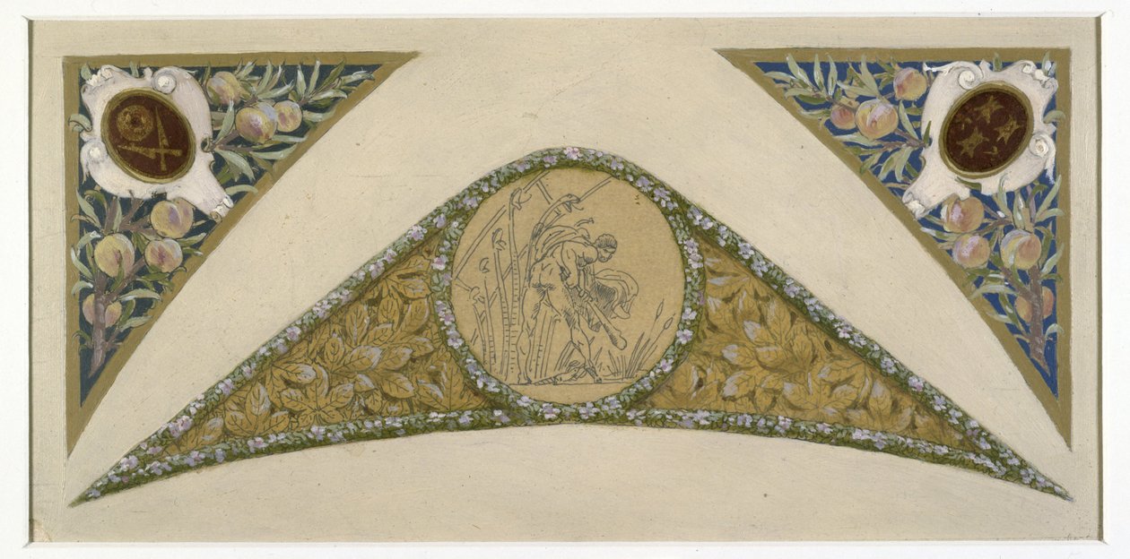 Skitse til festtrappen på rådhuset i Paris: Scorpion, ca. 1888 -1898 (olie) af Luc Oliver Merson