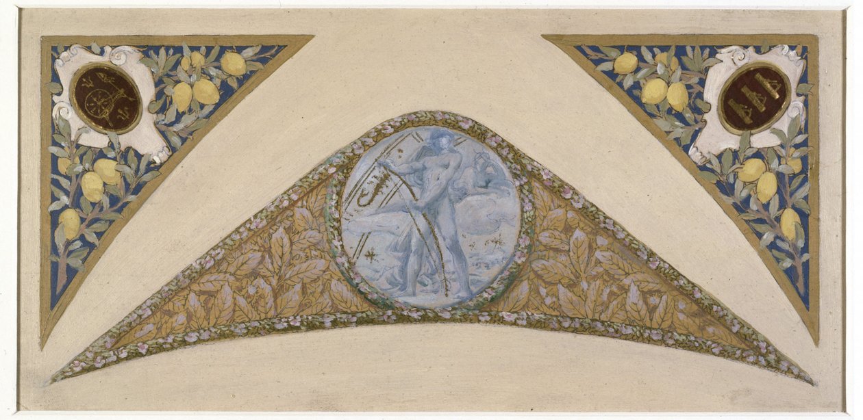 Skitse til Fêtes-trappen på rådhuset i Paris: Kræft, mellem 1888 og 1898 (olie) af Luc Oliver Merson