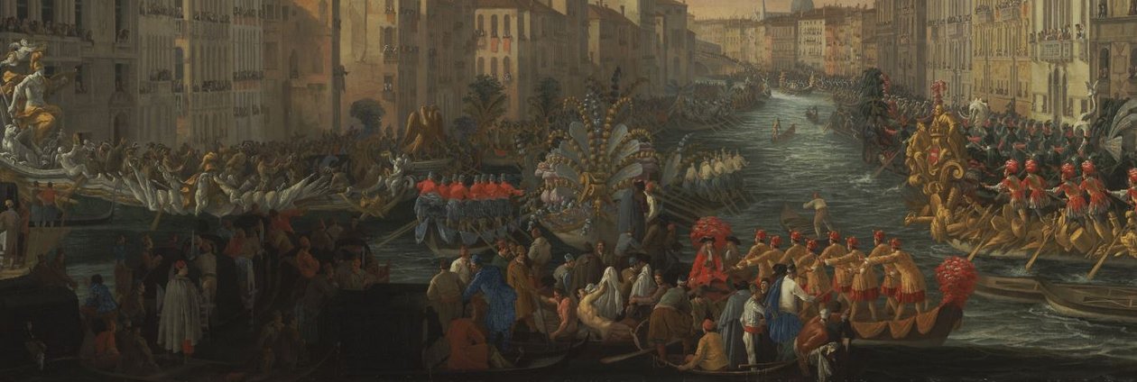 Regatta på Canal Grande til ære for Frederik IV, konge af Danmark af Luca Carlevarijs