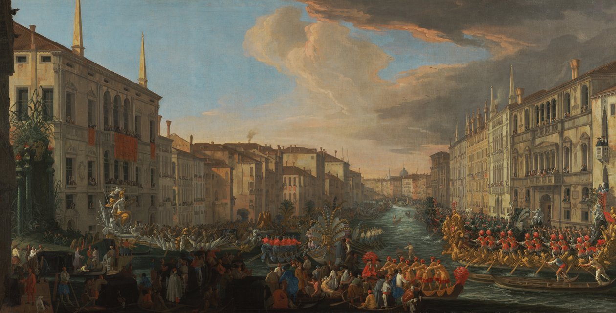 Regatta på Canal Grande til ære for Frederik IV, konge af Danmark af Luca Carlevarijs