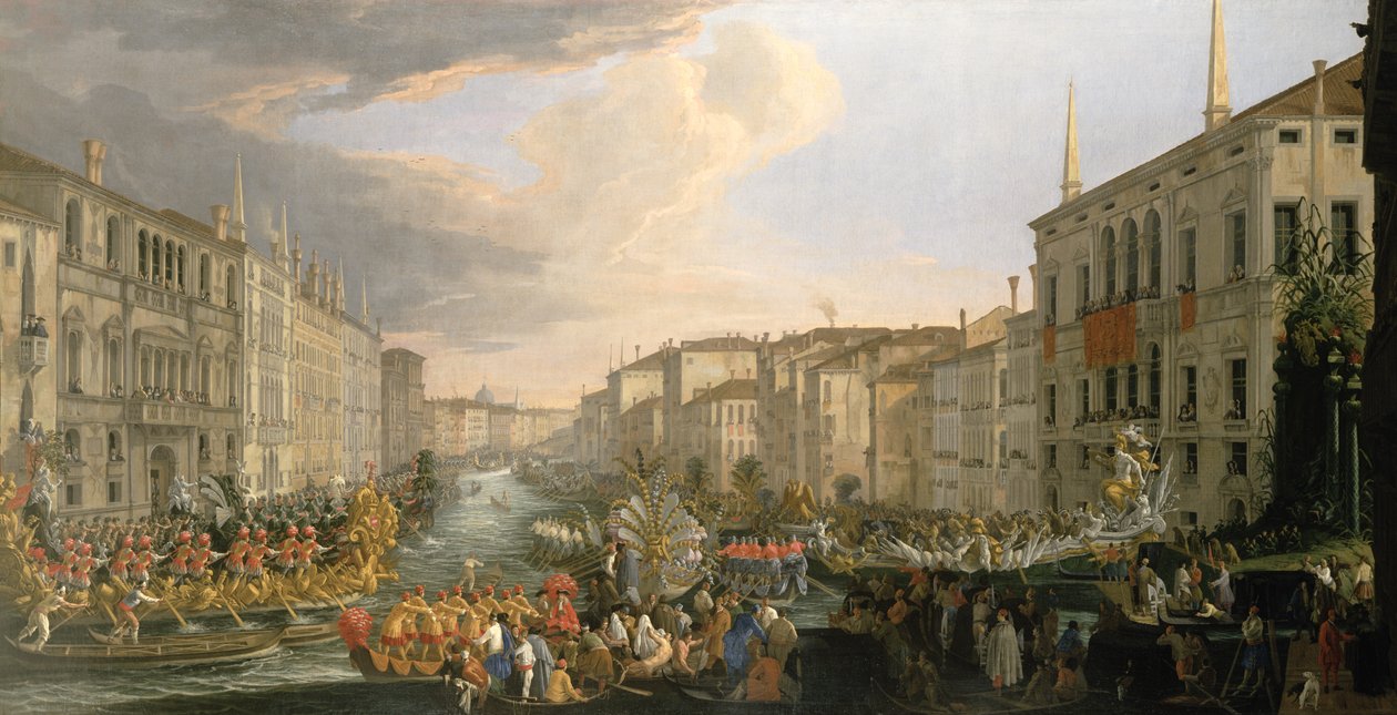 En Regatta på Canal Grande, Venedig af Luca Carlevaris