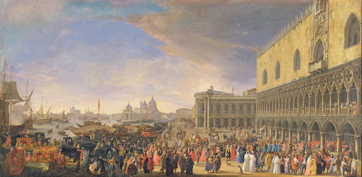 Comte Languet de Gergys ankomst til Palazzo Ducale, Venedig, november 1726 af Luca Carlevaris