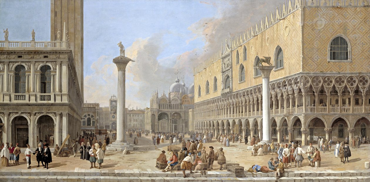 Piazzettaen i Venedig af Luca Carlevaris