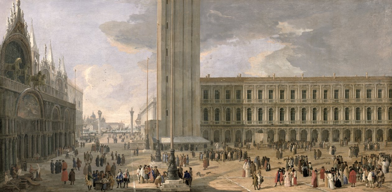Udsigt over Piazza San Marco, Venedig, ca. 1726 af Luca Carlevaris