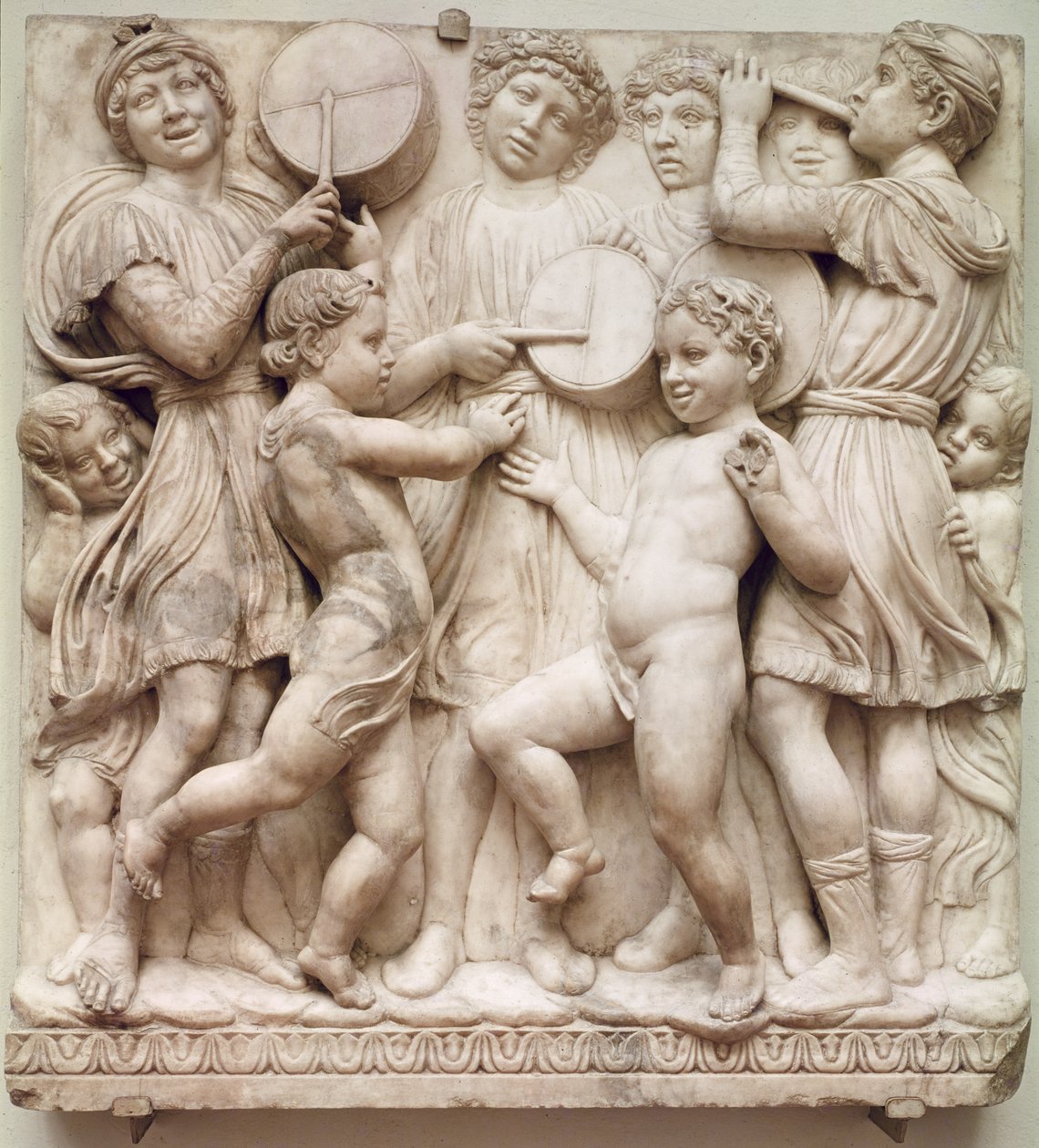 Musikalske engle, relief fra Cantoria, ca. 1432-38 (marmor) af Luca Della Robbia