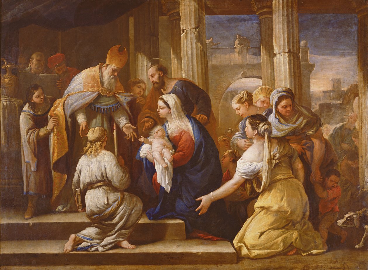 Præsentation i templet af Luca Giordano