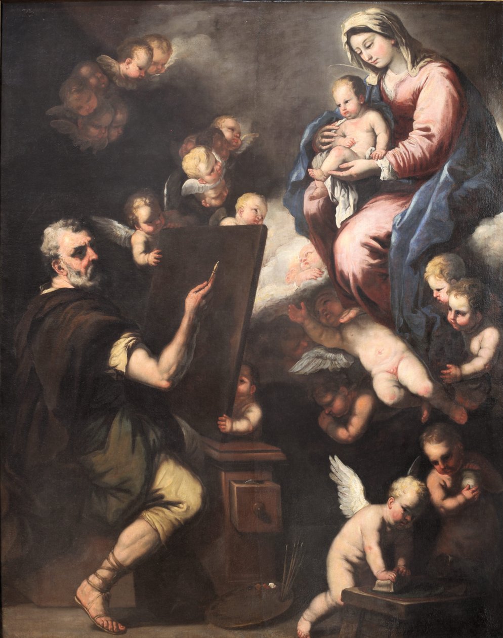 Saint Lucas maler jomfruen af Luca Giordano