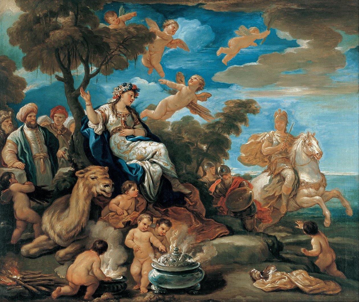 Serie af de fire dele af verden. Asien af Luca Giordano