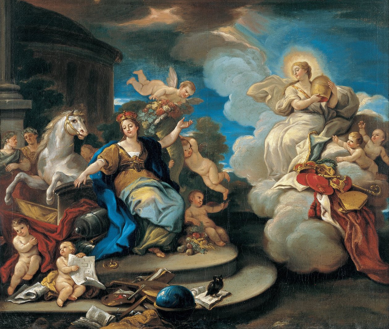 Serie af de fire dele af verden. Europa af Luca Giordano