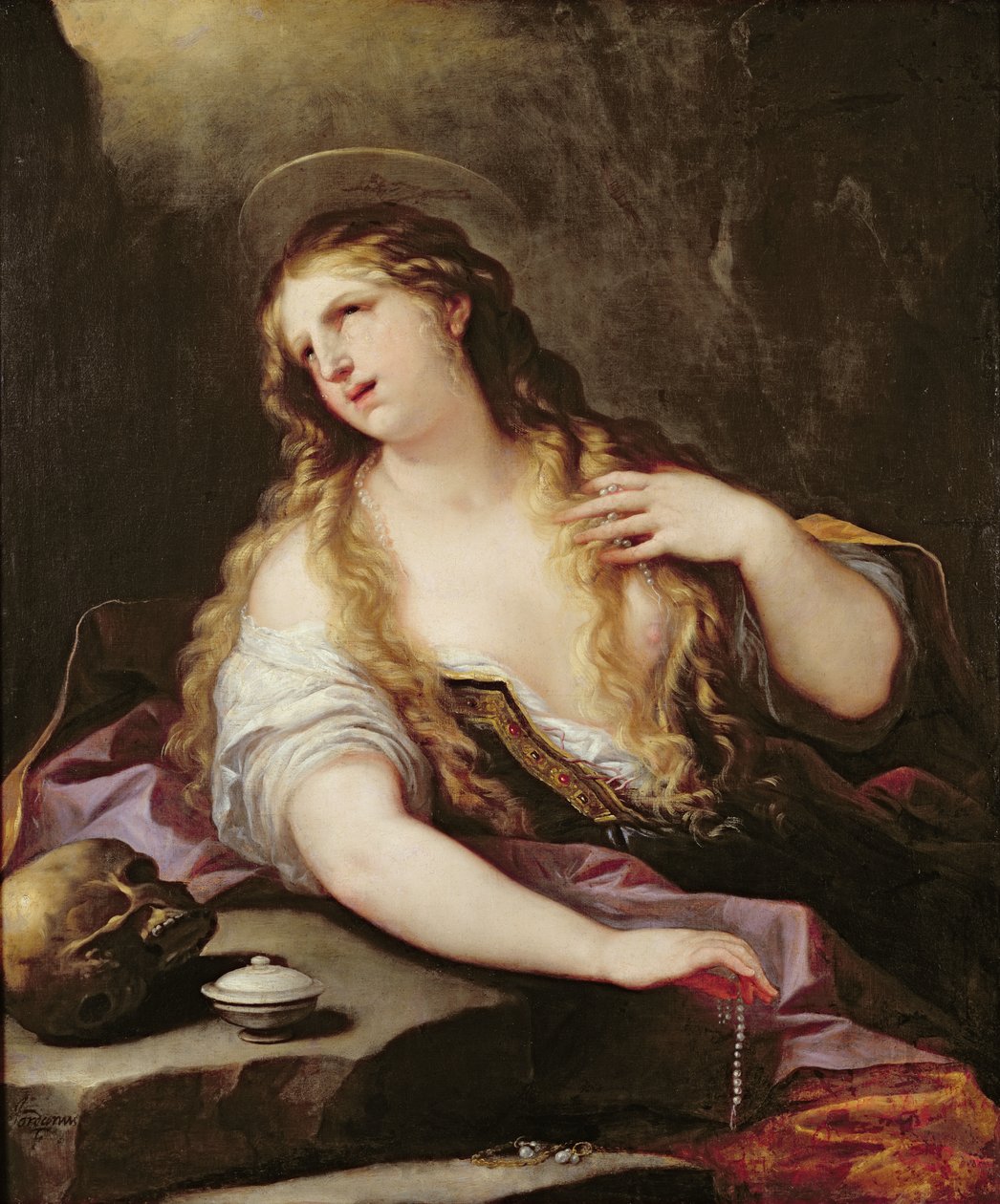 St. Mary Magdalene, der giver afkald på verdens forfængeligheder, c.1696 af Luca Giordano