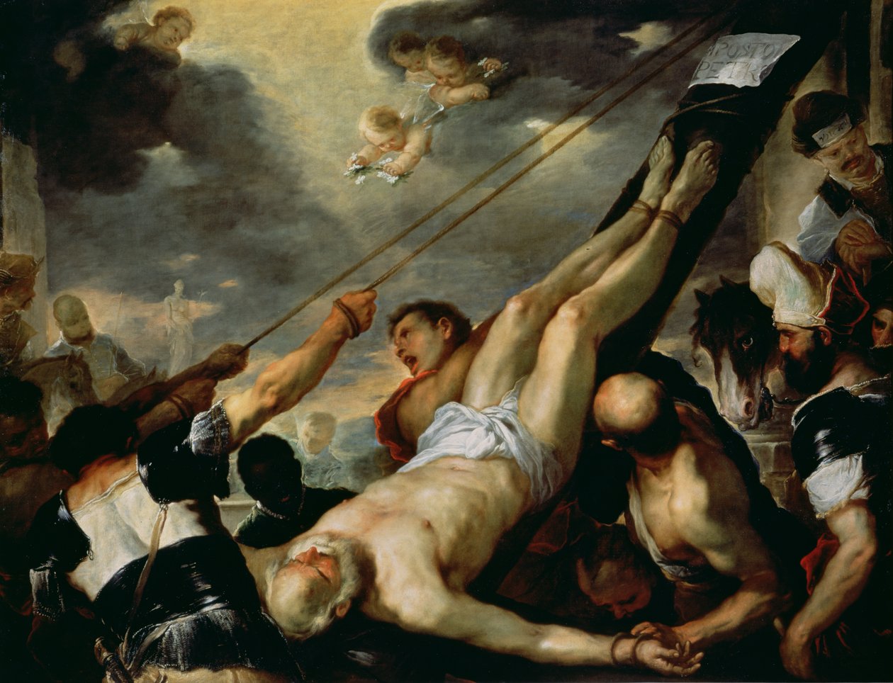 Sankt Peters korsfæstelse, ca. 1660 af Luca Giordano