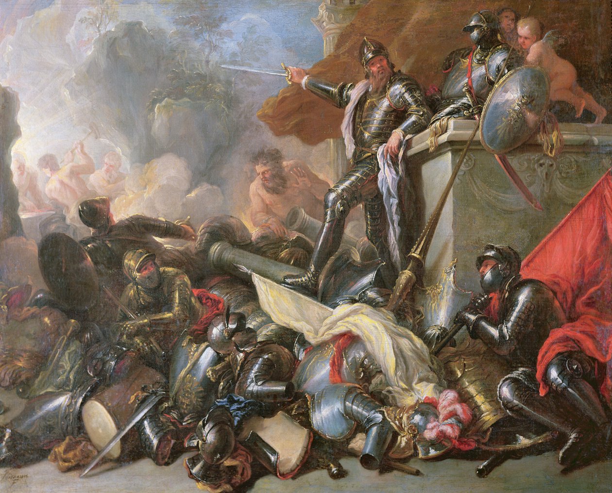 Krigen, 1690-1700 af Luca Giordano