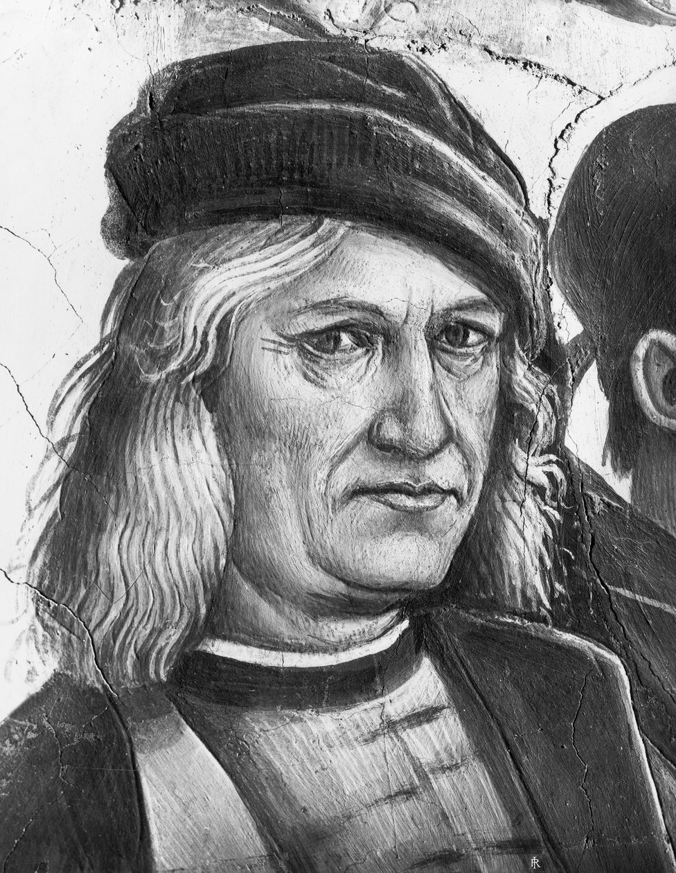 Selvportræt, detalje fra The Preaching and Acts of the Antichrist af Luca Signorelli