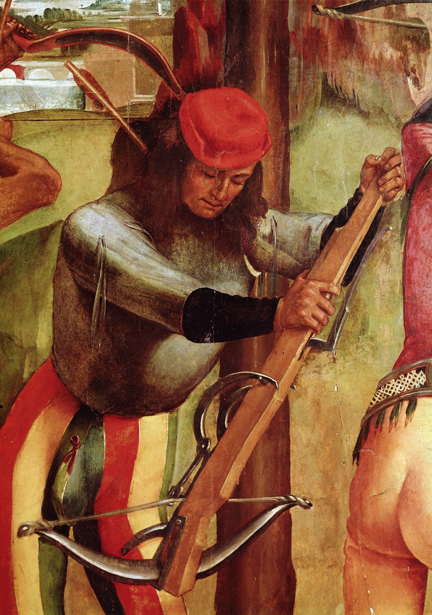 The Martyrium of St. Sebastian, detalje af en bueskytte (detalje af 165896) af Luca Signorelli