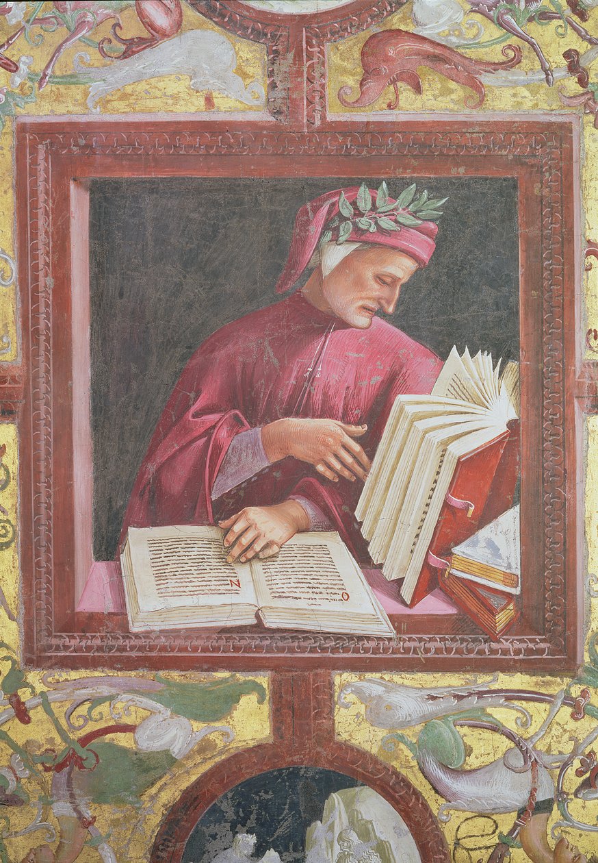 Digteren Dante (1265-1321) detalje fra The Last Judgment-cyklus i kapellet i San Brixio, 1499-1504 af Luca Signorelli