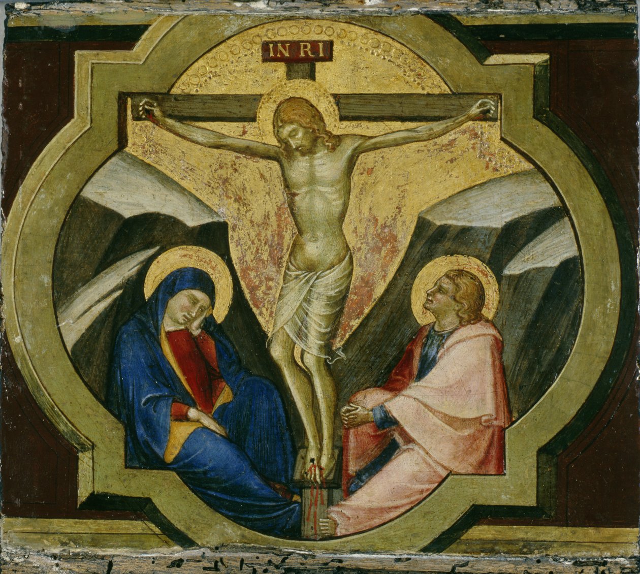 Kristus på korset med de hellige Maria og Johannes, ca. 1370 (tempera på poppeltræ) af Luca di Tommè