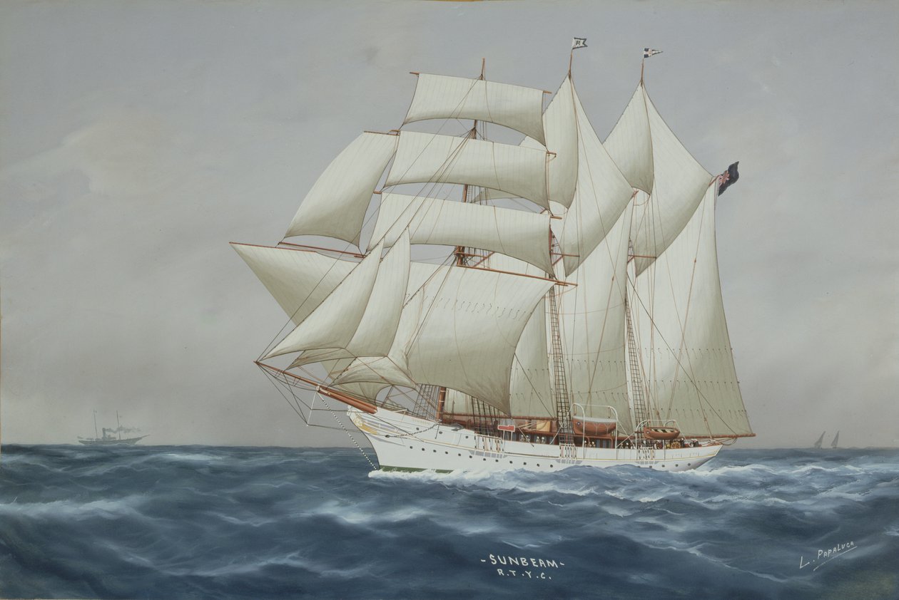 Solstrålen under fuld sejl (gouache på papir) (se 197336) af Luca Papaluca