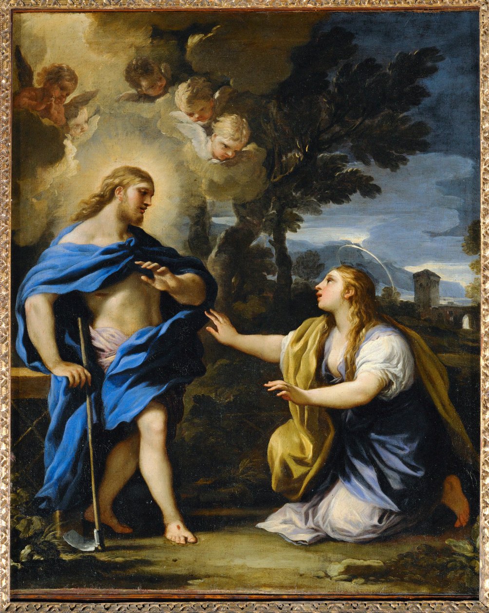 Noli me tangere. Kristus møder Maria Magdalena efter opstandelsen ... af Luca (circle of) Giordano