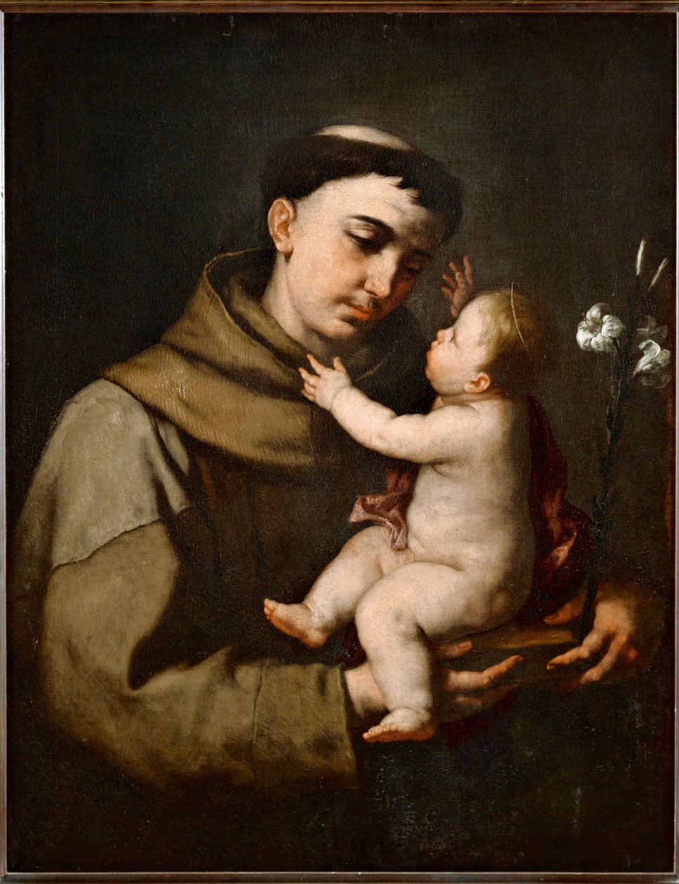 Sankt Antonius af Padua og Jesusbarnet ... af Luca (circle of) Giordano