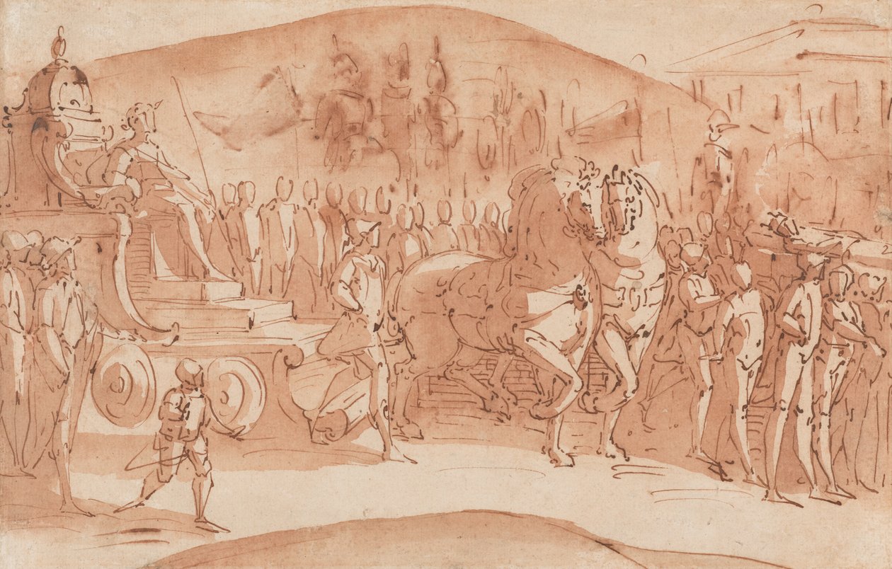 Begravelsesprocession af Luca Cambiaso